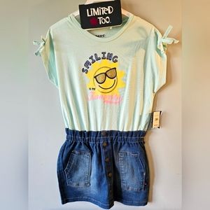 NWT-Limited Too-Girl's Romper-Size 6X-Blue & Yellow